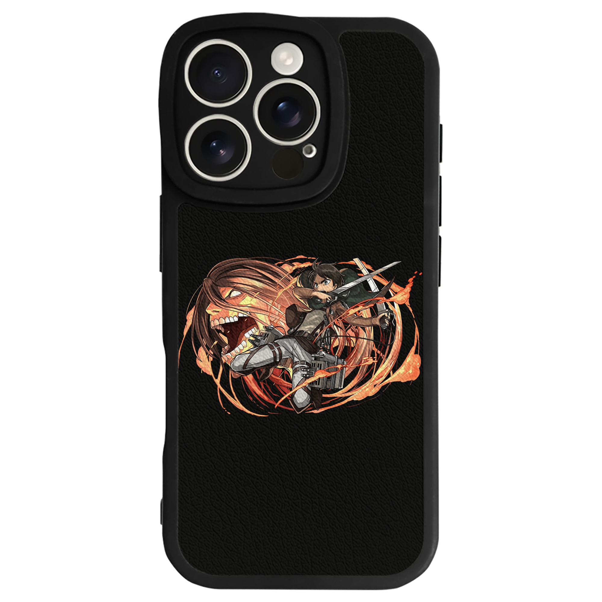 （画像用） 進撃の巨人 エレン･イェーガー Attack on Titan Eren Jäger 【iPhone 16シリーズ対応】シリコンスマホケース（レザー調） 材質：シリコン